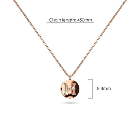 Solid 925 Sterling Silver Initial Alphabet Personalised Disc Necklace
